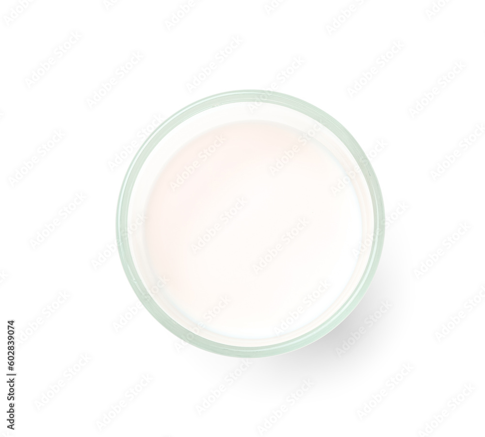 Glass of fresh milk isolated on white background