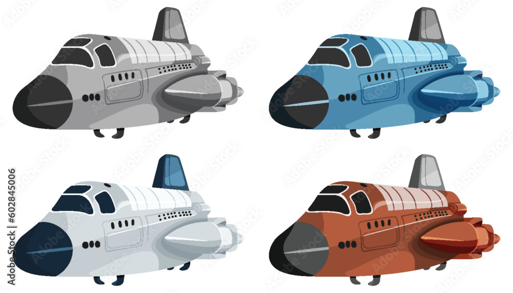 Set of space shuttle isolated