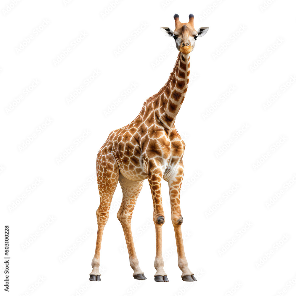 giraffe on a transparant background, PNG, Generative Ai