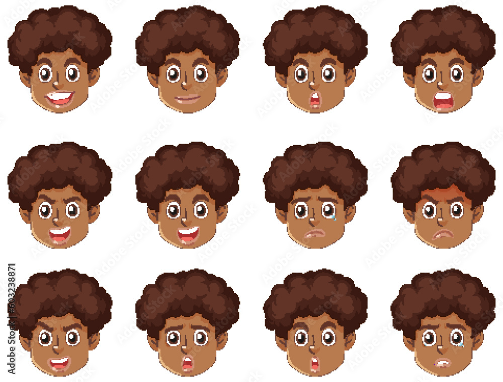 Emotional Expressions of an African American Puberty Boy