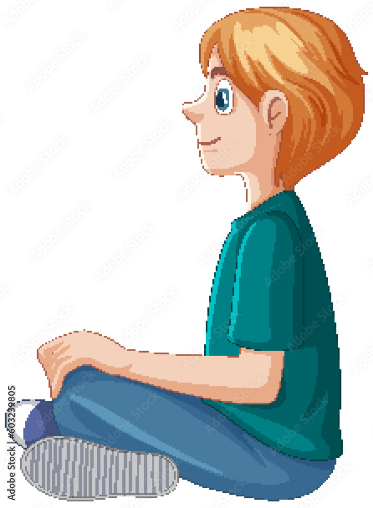 Side View of Teen Boy Sitting