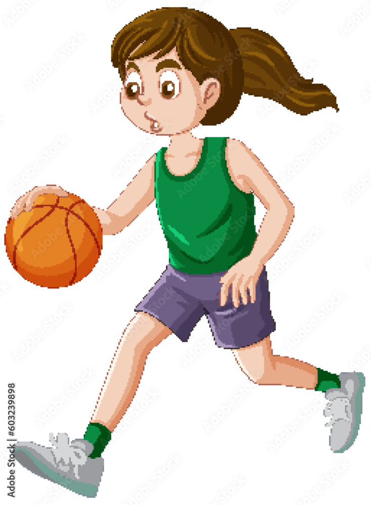 Puberty Girl Playing Basketball