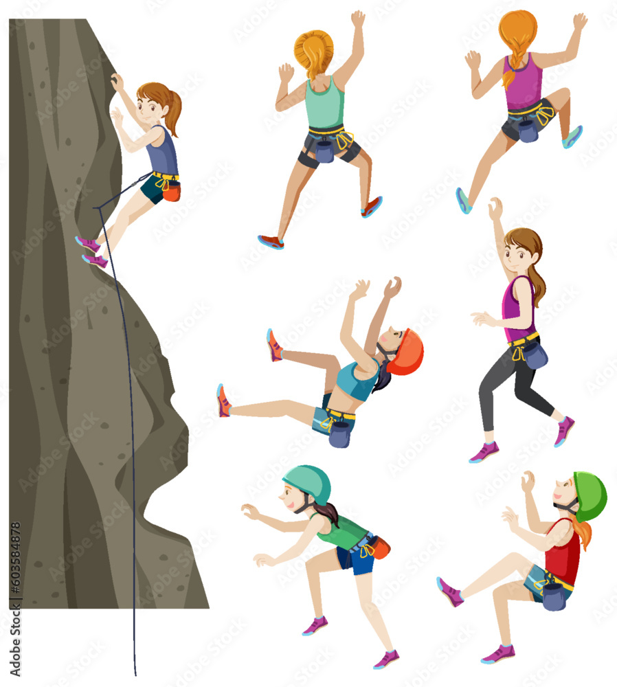 Rock Climbing Adventure Vector Set