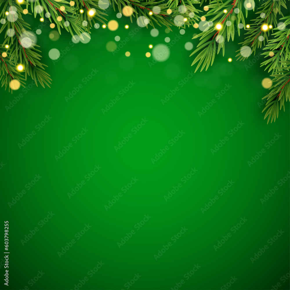 Christmas on green background. Vector Illustration EPS10