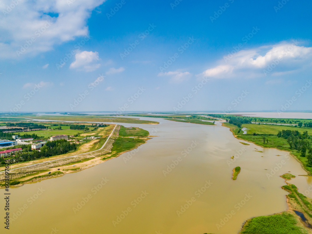 rural river aerial photography