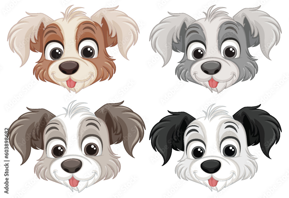 Cute dog face cartoon isolated