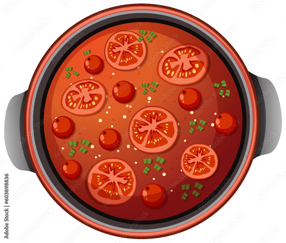 Tomato  aerial view soup