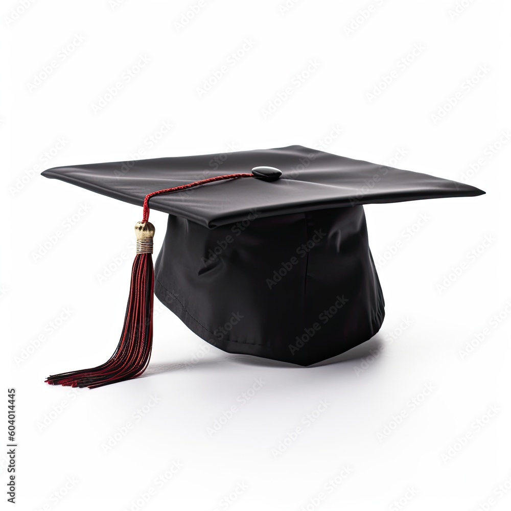 Graduation cap isolated on white background,AI generated.