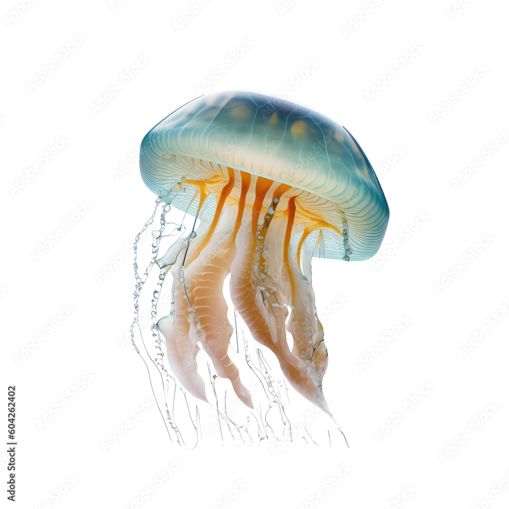 jellyfish on a transparant background, PNG, Generative Ai