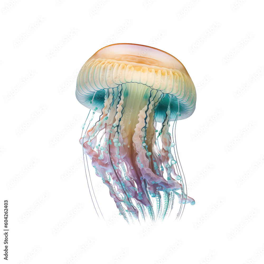 jellyfish on a transparant background, PNG, Generative Ai