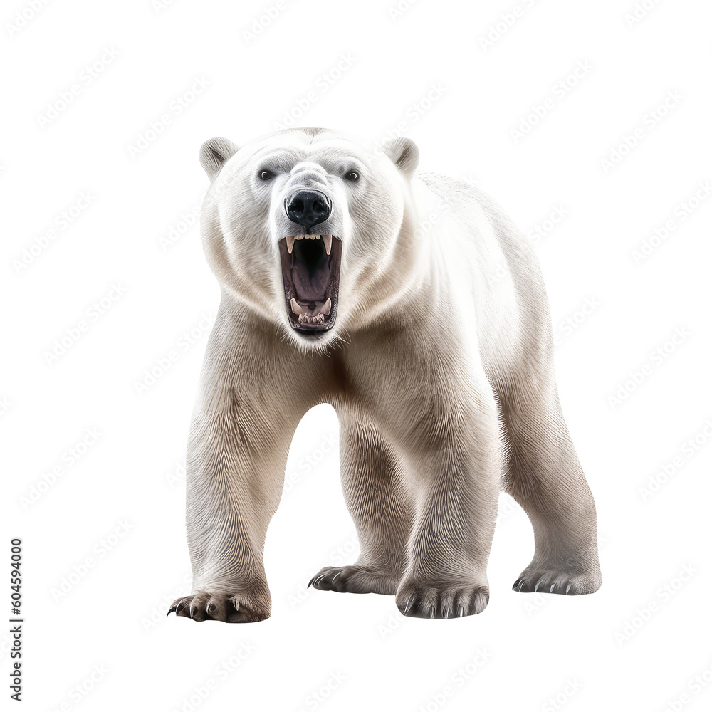 polar bear on a transparant background, PNG, Generative Ai