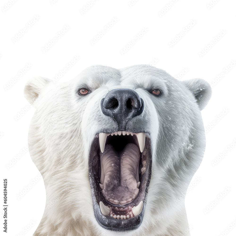 polar bear on a transparant background, PNG, Generative Ai