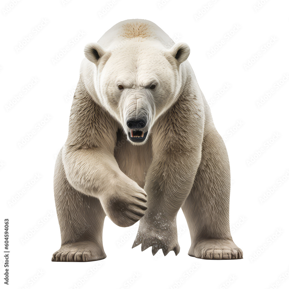 polar bear on a transparant background, PNG, Generative Ai