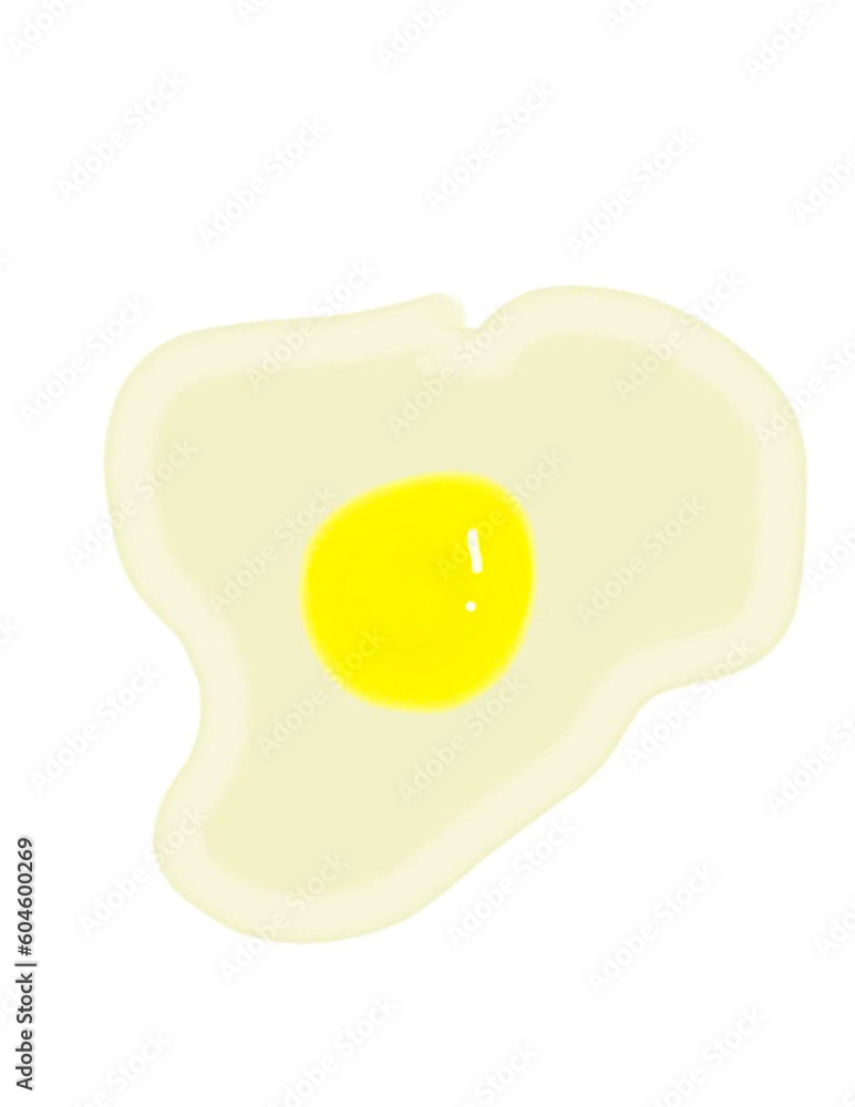 fried egg isolated on white background