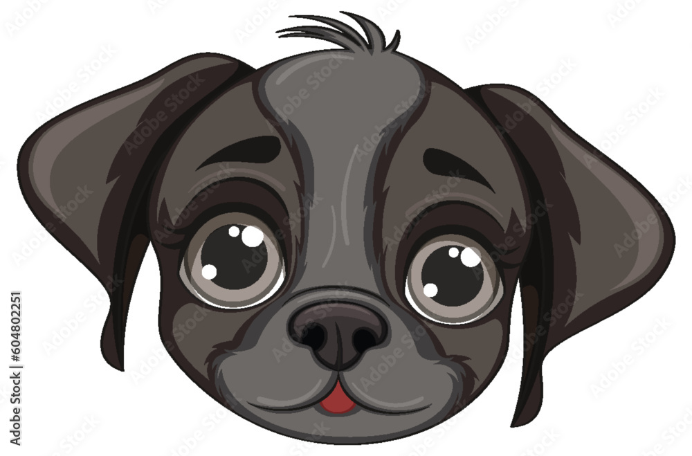 Cute dog face cartoon isolated