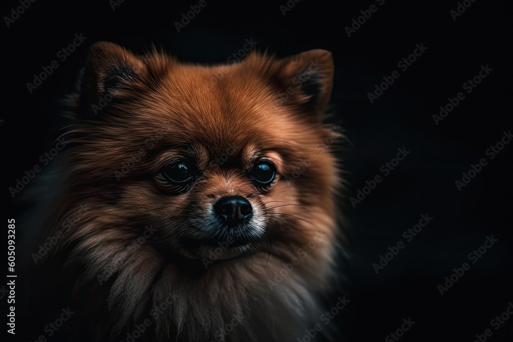 cute brown dog with captivating blue eyes staring at the viewer Generative AI