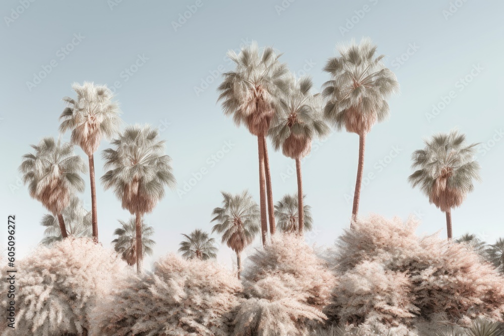 Palm Trees against a Blue Sky Generative AI