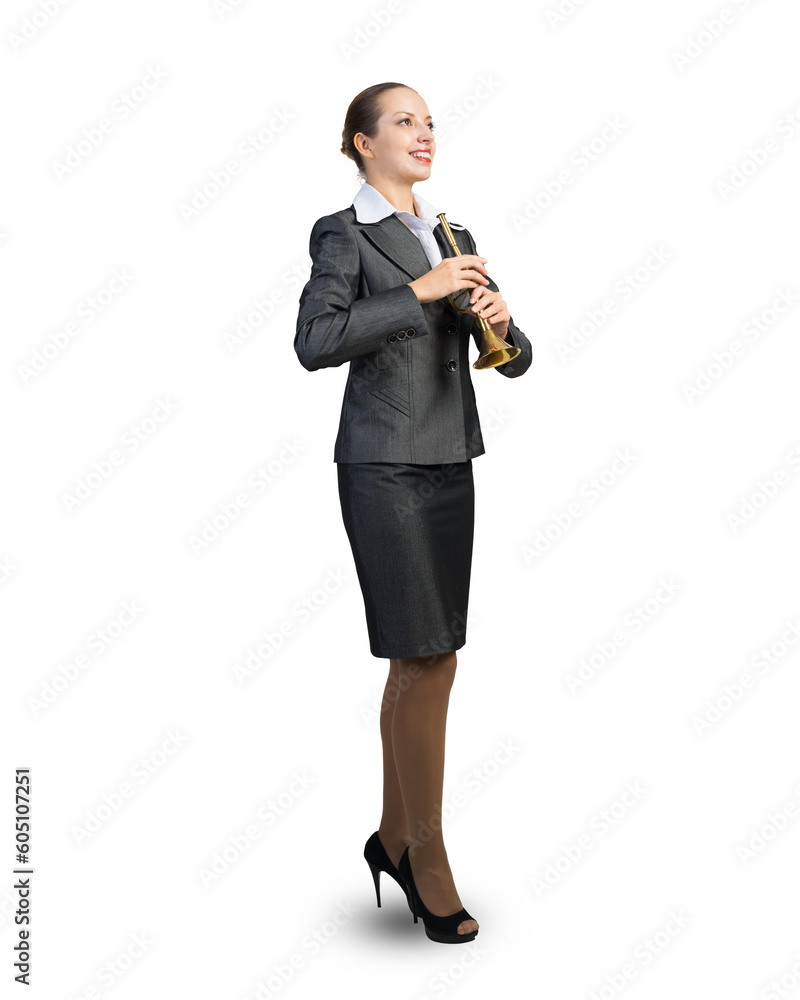 Business woman with flute