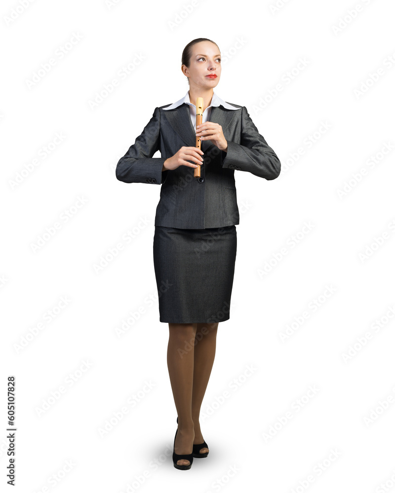 Business woman with flute