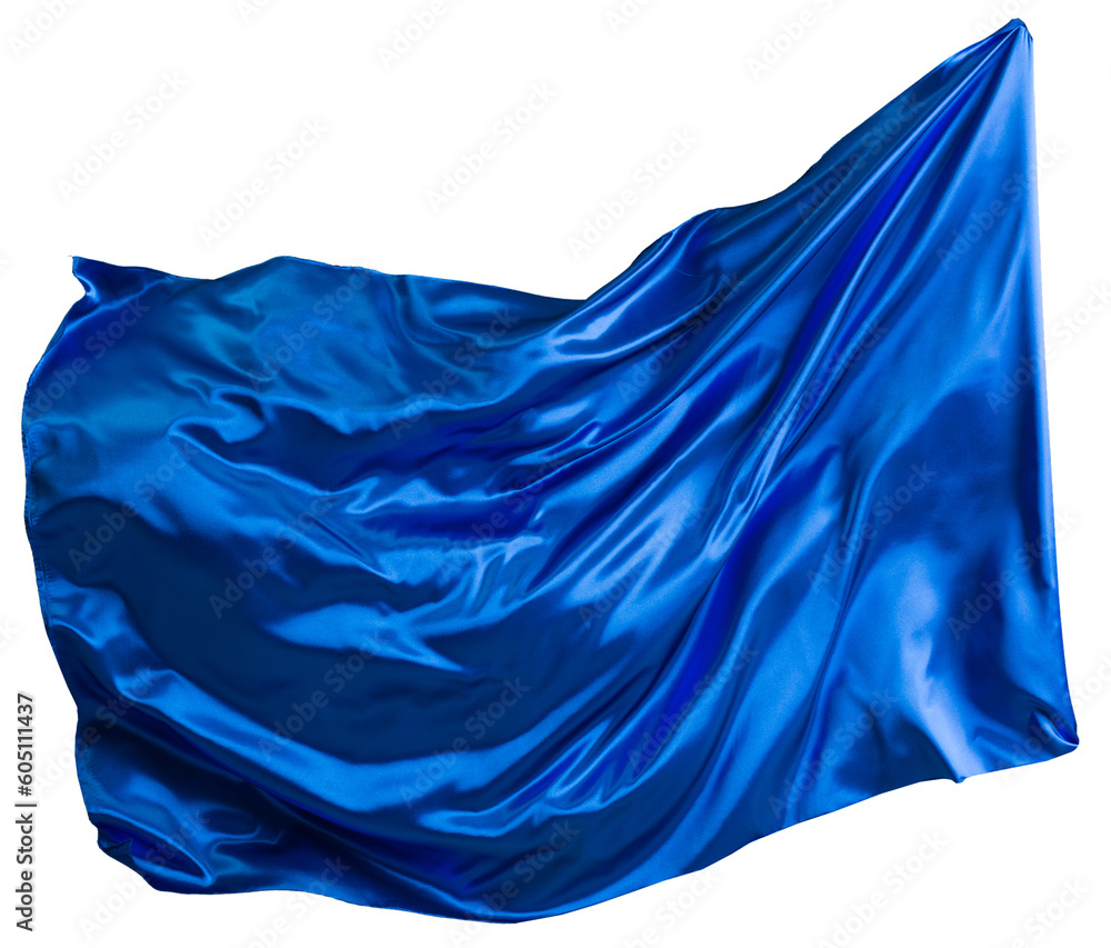 Blue cloth flutters