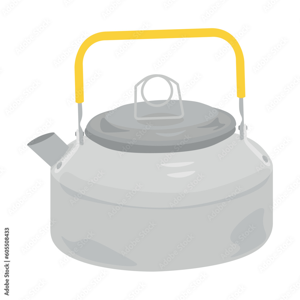 Tourists teapot on white background