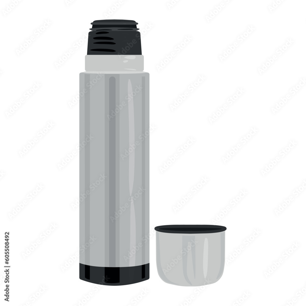 Tourists thermos on white background