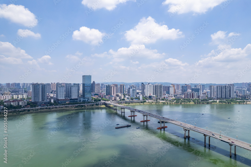 Cityscape of Lusong District, Zhuzhou City, China