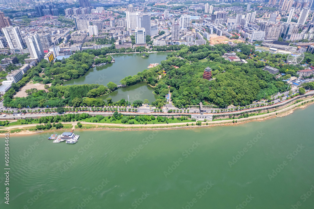 Aerial photography of Shennong Park in Zhuzhou, China