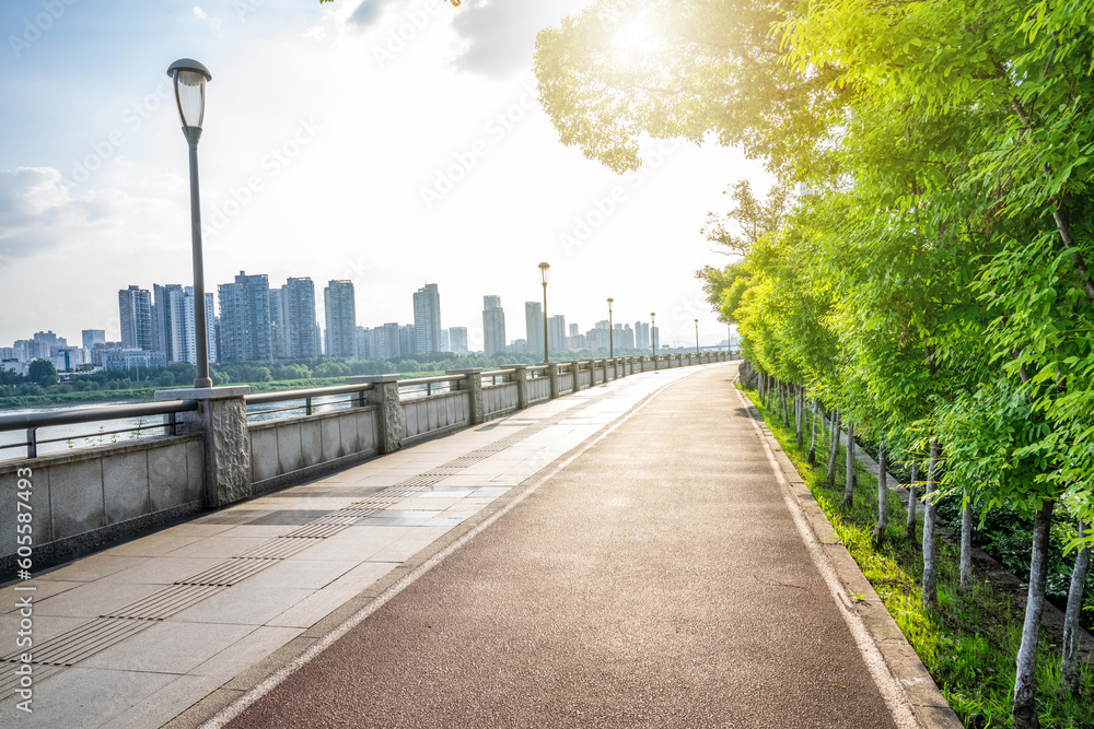 Beautiful Xiangjiang River Trail scenery in Zhuzhou, Hunan, China