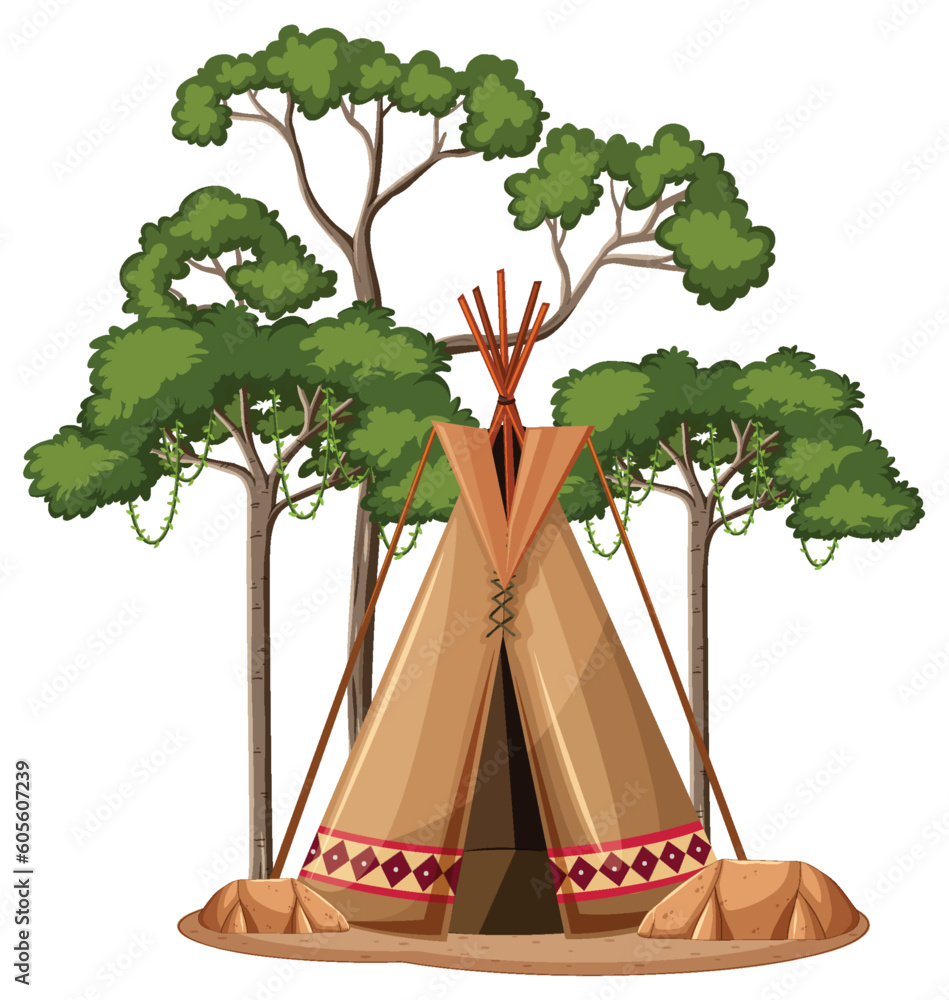 Tribal tent or tipi vector