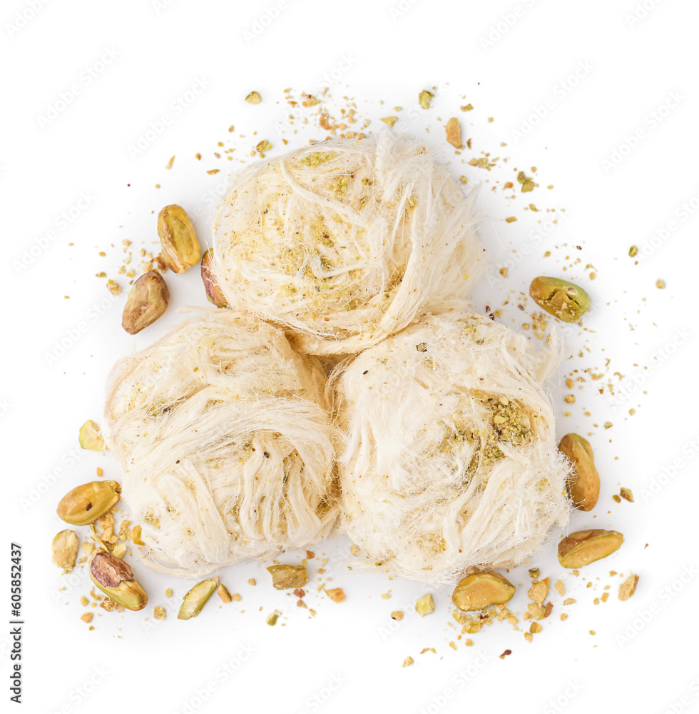 Tasty Turkish Pismaniye on white background