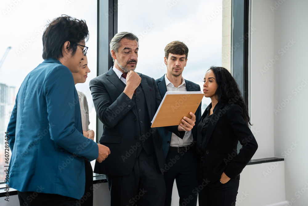 Group of young businessman and businesswoman people working in office. 