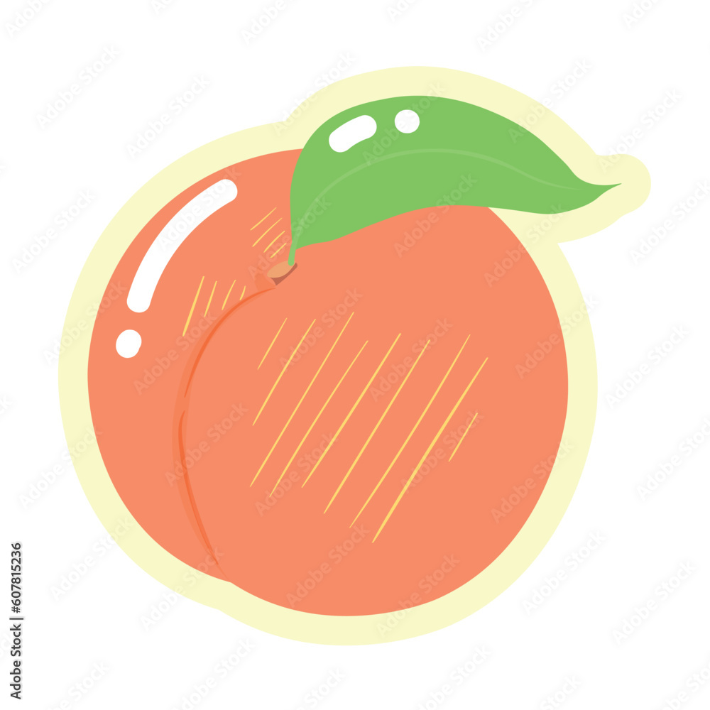 Sweet ripe peach on white background