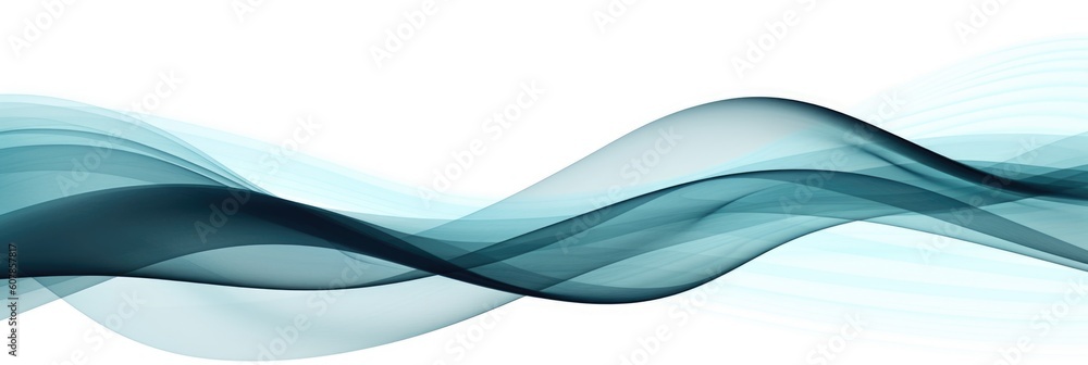 Abstract blue smooth wave line on white background. Generative AI AIG21.