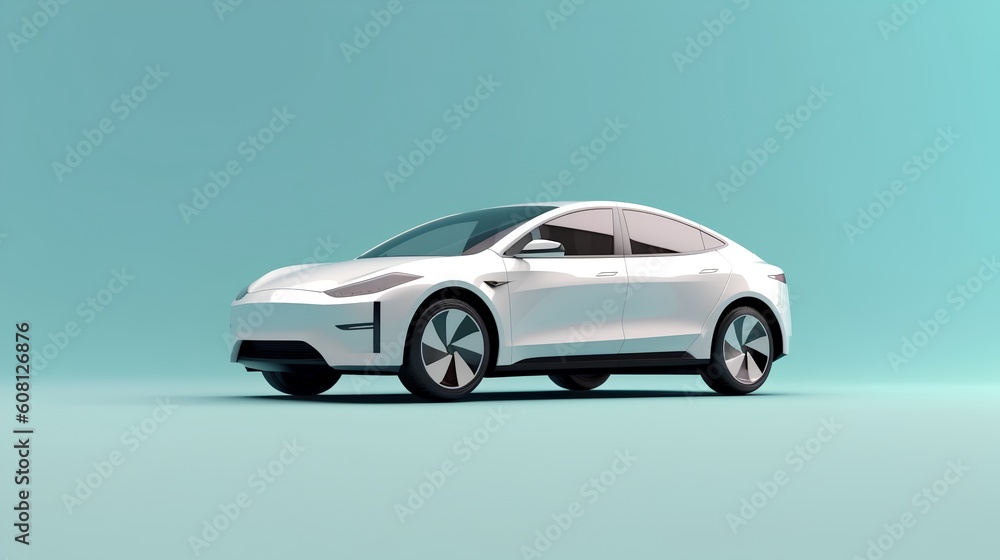 A sleek, modern EV against a clean, minimalistic background. This image represents the intersection 