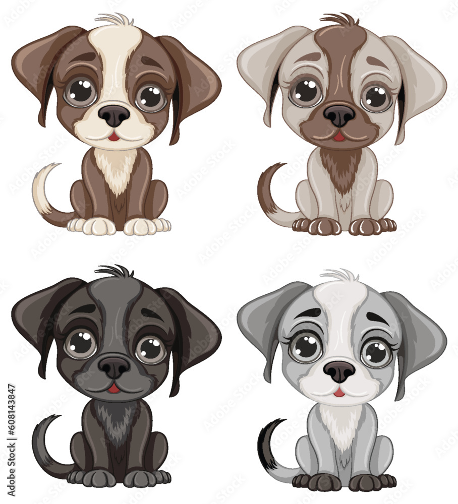 Cute dog cartoon isolated sitting