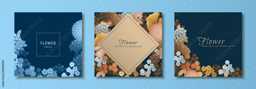 Elegant floral template set