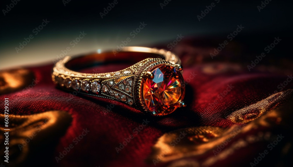 A shiny gold wedding ring, a symbol of eternal love generated by AI