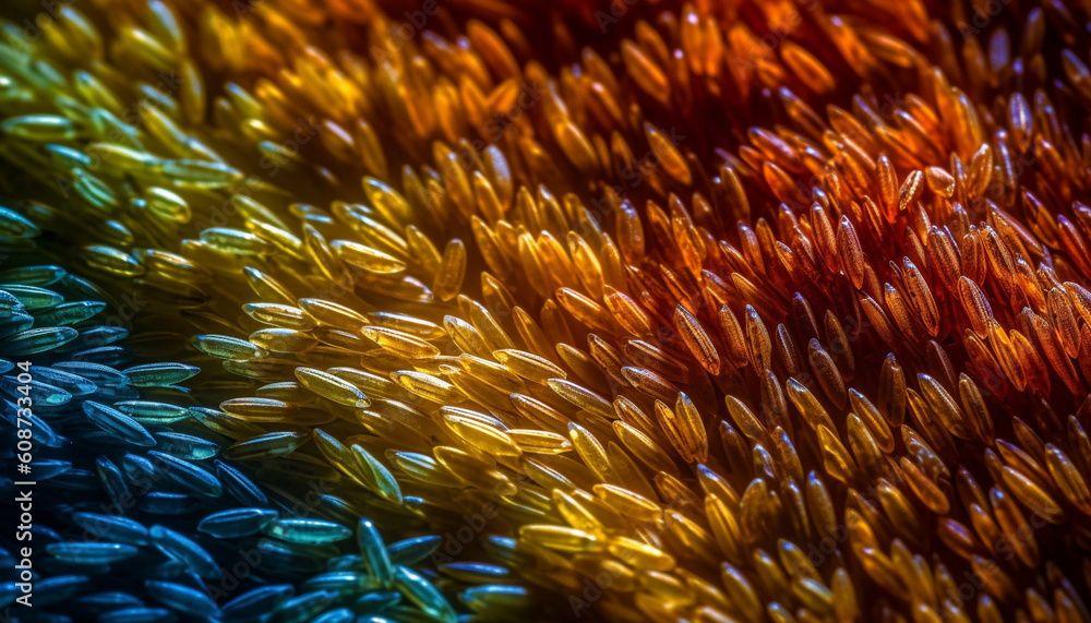 A vibrant collection of multi colored organic underwater fractals generated by AI