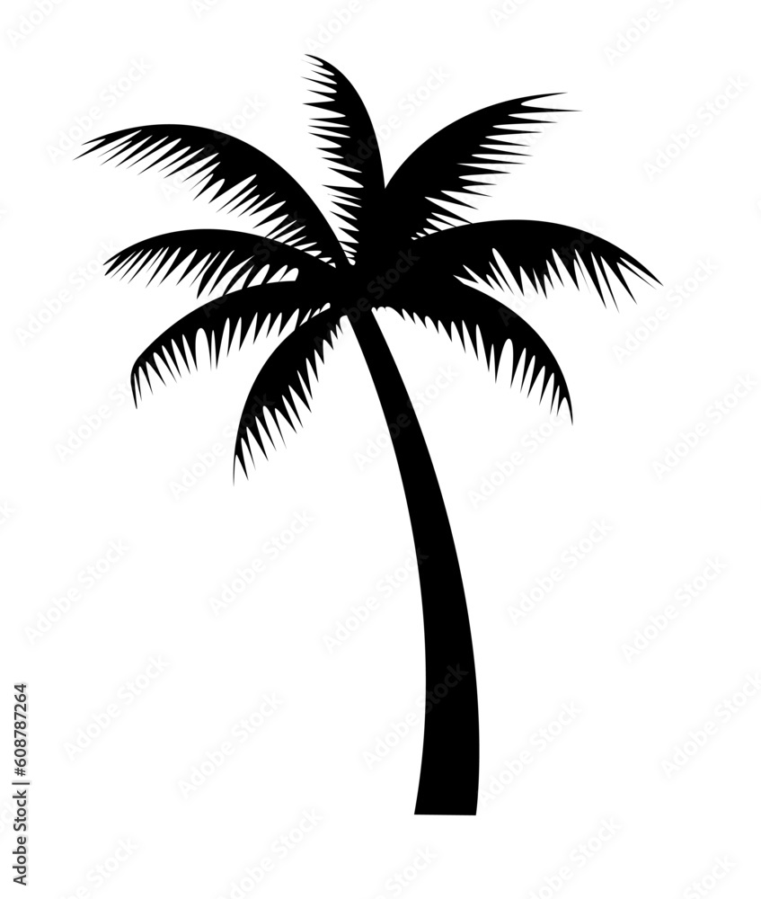 Palm tree silhouette isolated. Vector Illustration EPS10