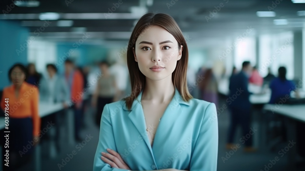 Young businesswoman. Illustration AI Generative.