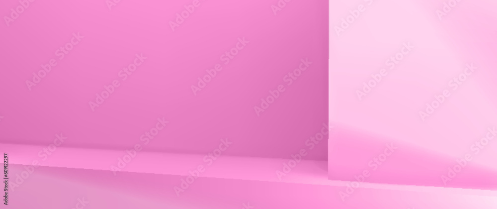 3d pink background podium product display podium scene with leaf platform. pink background vector. s