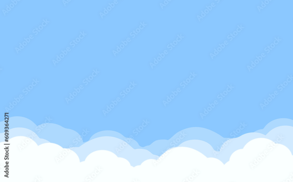 Blue sky with clouds vector.