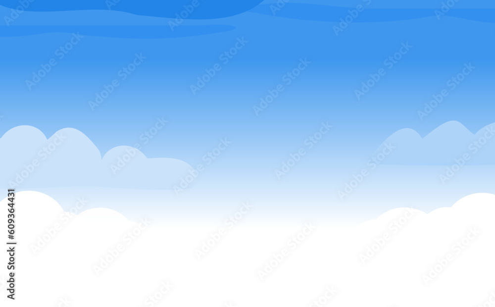 Blue sky with clouds vector.