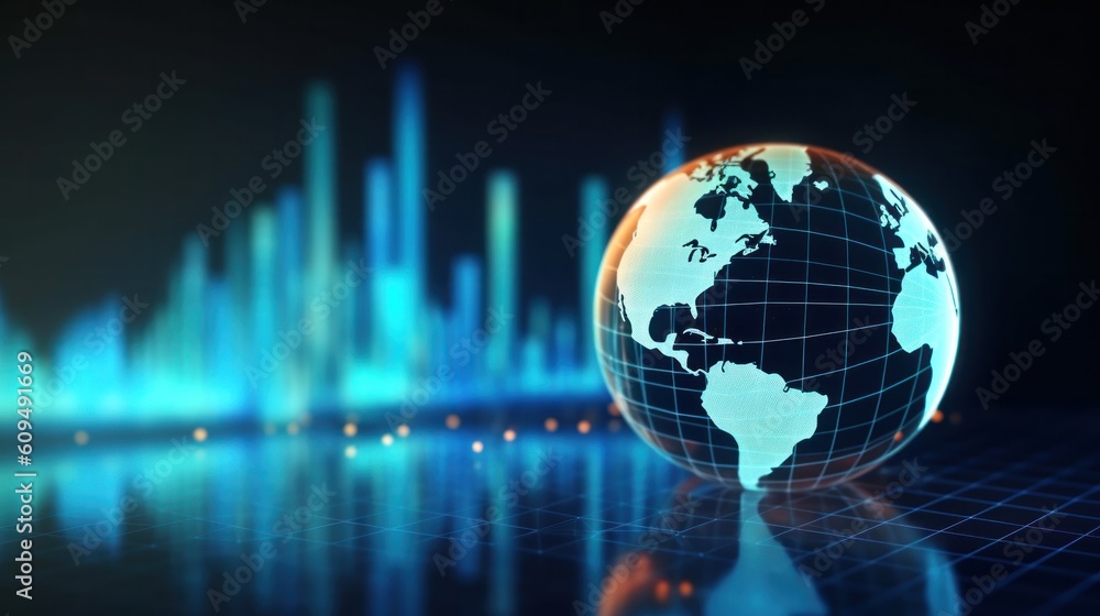 Global business background. Illustration AI Generative.