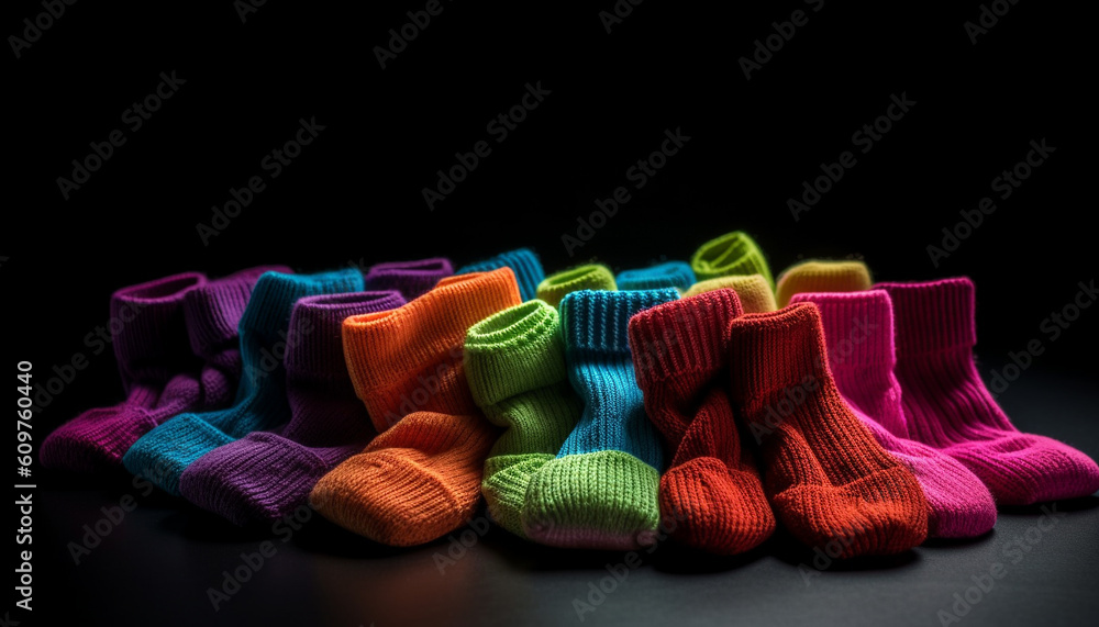 Vibrant colored wool garments in a row, perfect for autumn generated by AI