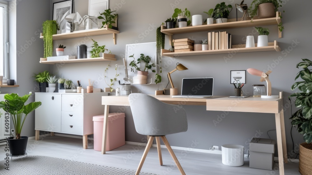 Inspiring office interior design Scandinavian style Office featuring Natural elements architecture. 