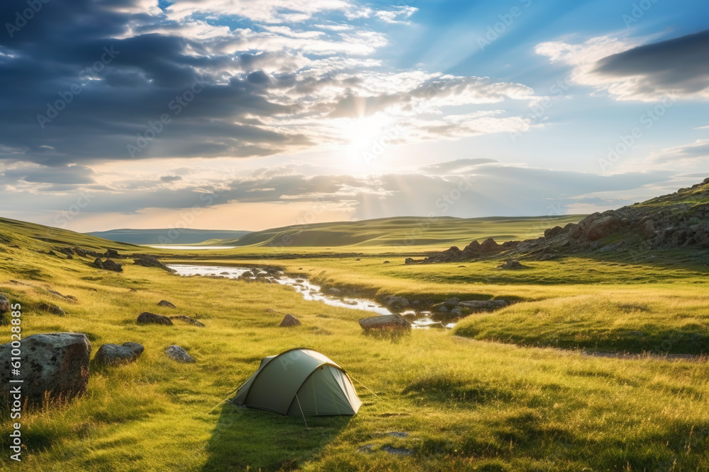 Enjoy life outdoors in a large tent