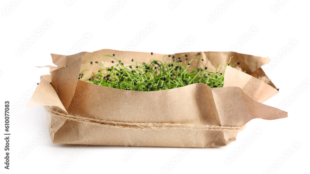 Fresh micro green on white background