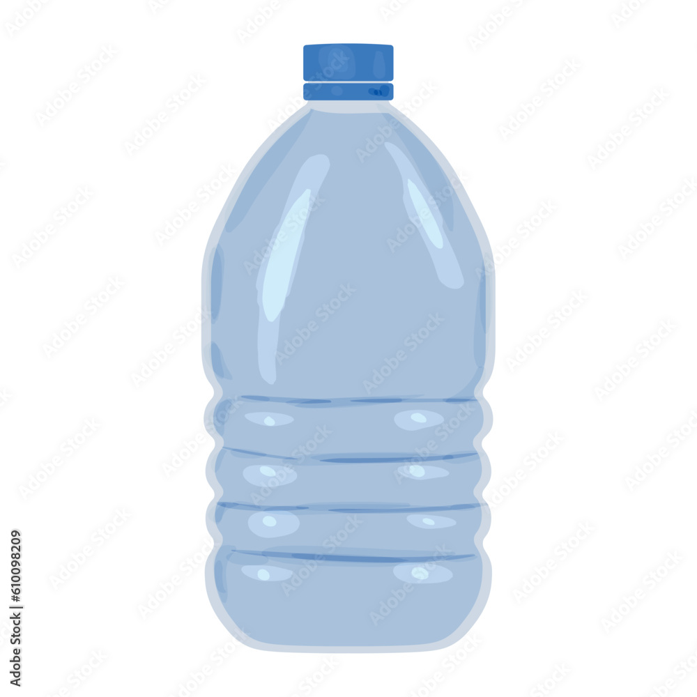 Big plastic bottle of water on white background